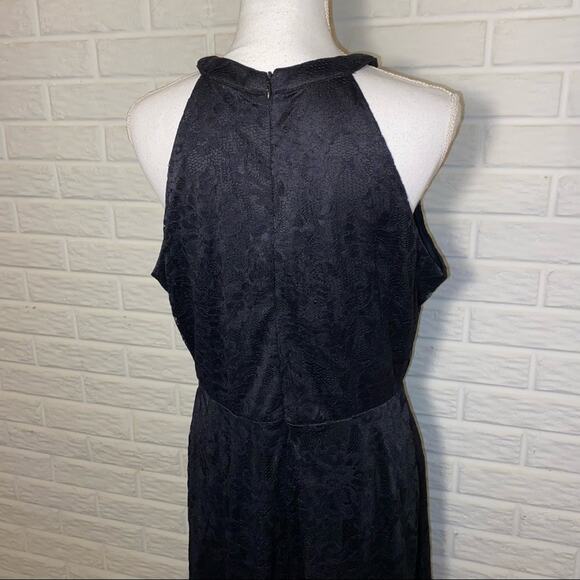 Dressystar Black Lace High Neck Halter High-Low Midi Dress NEW Womens Size 3X - Picture 7 of 10